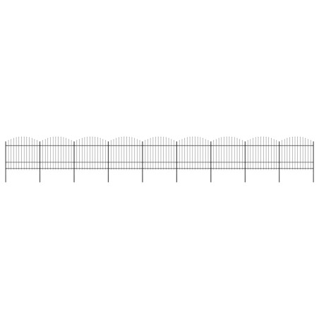 vidaXL Recinto Giardino Punta a Lancia (1,5-1,75)x15,3m Acciaio Nera