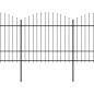 vidaXL Recinto Giardino Punta a Lancia (1,5-1,75)x15,3m Acciaio Nera vidaXL Recinto Giardino Punta a Lancia (1,5-1,75)x15,3m Acciaio Nera