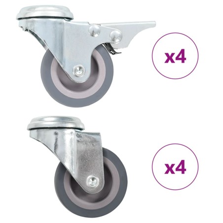 vidaXL Ruote Girevoli con Foro per Bullone 8 pz 50 mm
