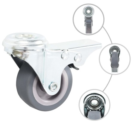vidaXL Ruote Girevoli con Foro per Bullone 8 pz 50 mm
