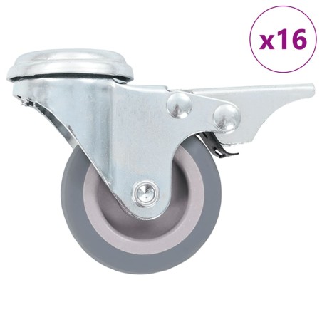 vidaXL Ruote Girevoli con Foro per Bullone 16 pz 50 mm