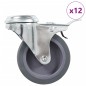vidaXL Ruote Girevoli con Foro per Bulloni 12 pz 75 mm
