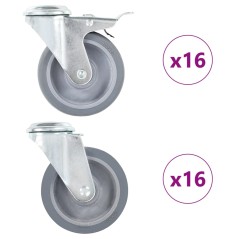vidaXL Ruote Girevoli con Foro per Bullone 32 pz 100 mm