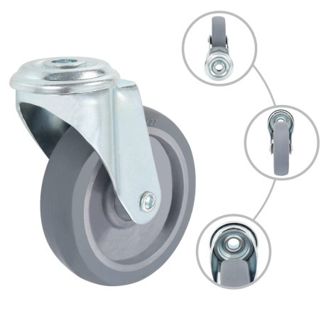 vidaXL Ruote Girevoli con Foro per Bullone 32 pz 100 mm