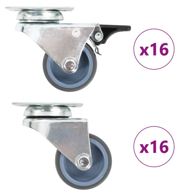 vidaXL Ruote Girevoli Gemellate 32 pz 50 mm vidaXL Ruote Girevoli Gemellate 32 pz 50 mm
