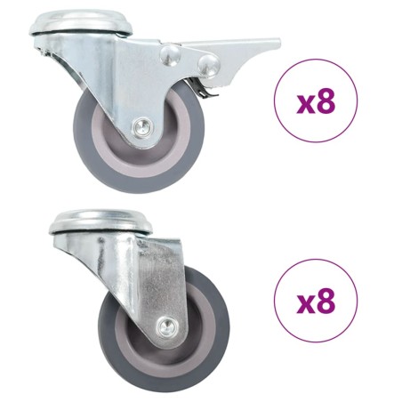 vidaXL Ruote Girevoli con Foro per Bullone 16 pz 50 mm