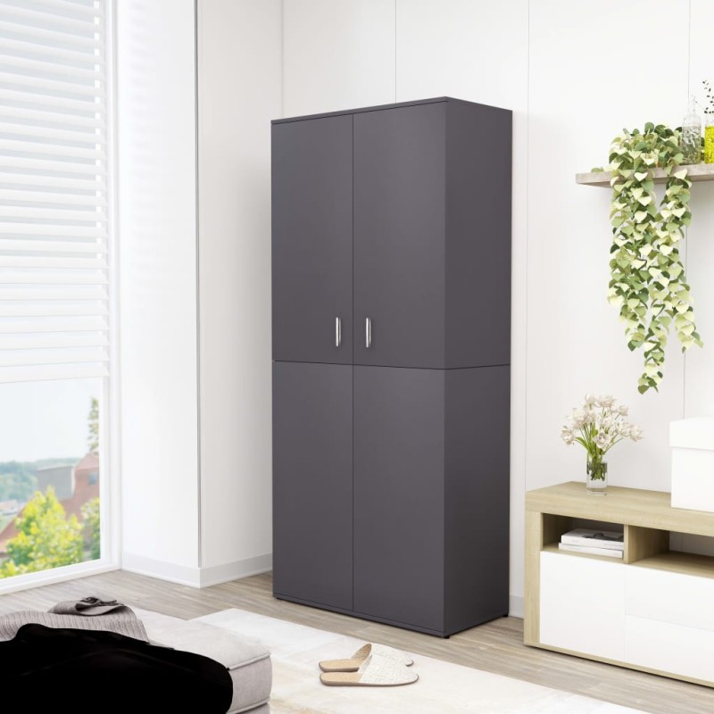 vidaXL Scarpiera Grigia 80x39x178 cm in Legno Multistrato vidaXL Scarpiera Grigia 80x39x178 cm in Legno Multistrato