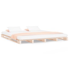 vidaXL Letto a Pallet 140x200 cm in Legno Massello di Pino