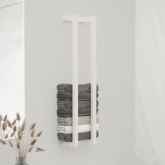 vidaXL Portasciugamani Bianco 23x18x110 cm in Legno Massello di Pino