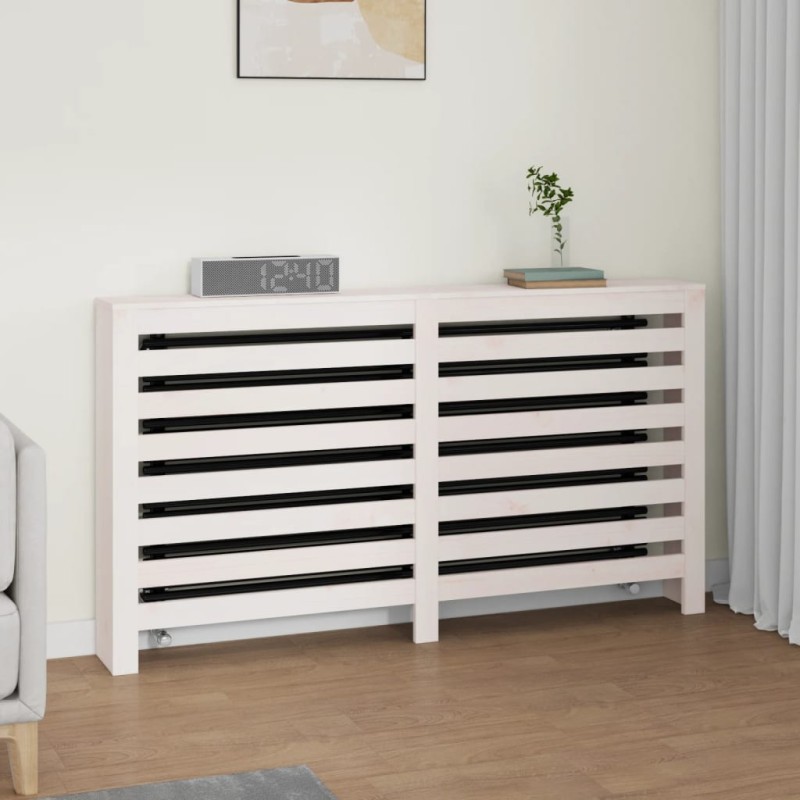 vidaXL Copertura Termosifone Bianca 153x19x84 cm Legno Massello Pino vidaXL Copertura Termosifone Bianca 153x19x84 cm Legno Massello Pino