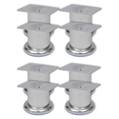  vidaXL Piedini Rotondi per Divani 8 pz Cromati 60 mm