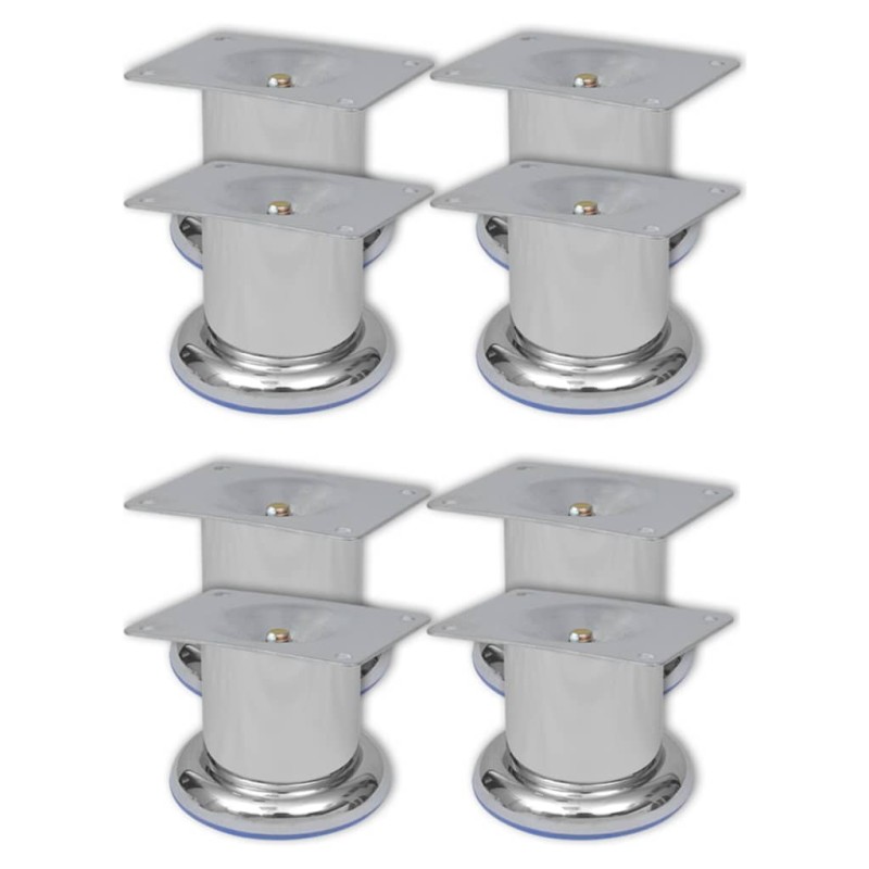 vidaXL Piedini Rotondi per Divani 8 pz Cromati 60 mm vidaXL Piedini Rotondi per Divani 8 pz Cromati 60 mm