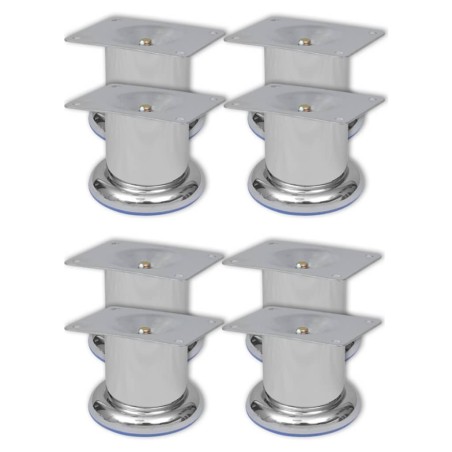  vidaXL Piedini Rotondi per Divani 8 pz Cromati 60 mm