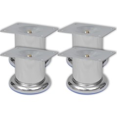  vidaXL Piedini Rotondi per Divani 8 pz Cromati 60 mm