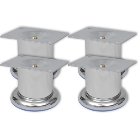  vidaXL Piedini Rotondi per Divani 8 pz Cromati 60 mm