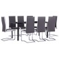 vidaXL Set Sala da Pranzo 9 pz in Similpelle Grigio vidaXL Set Sala da Pranzo 9 pz in Similpelle Grigio