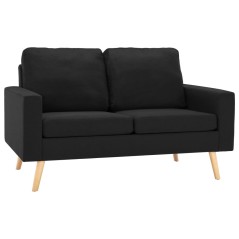 vidaXL Set Divani 2 pz in Tessuto Nero