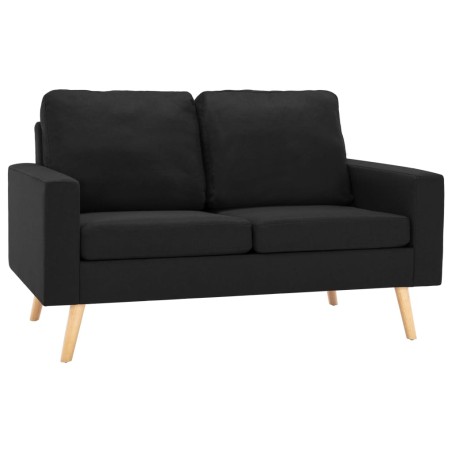 vidaXL Set Divani 2 pz in Tessuto Nero