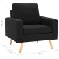 vidaXL Set Divani 2 pz in Tessuto Nero vidaXL Set Divani 2 pz in Tessuto Nero
