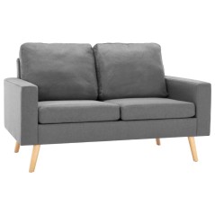 vidaXL Set di Divani 2 pz in Tessuto Grigio Chiaro