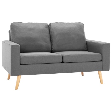 vidaXL Set di Divani 2 pz in Tessuto Grigio Chiaro