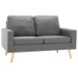 vidaXL Set di Divani 2 pz in Tessuto Grigio Chiaro vidaXL Set di Divani 2 pz in Tessuto Grigio Chiaro