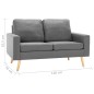 vidaXL Set di Divani 2 pz in Tessuto Grigio Chiaro vidaXL Set di Divani 2 pz in Tessuto Grigio Chiaro
