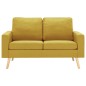vidaXL Set Divani 2 pz in Tessuto Giallo vidaXL Set Divani 2 pz in Tessuto Giallo