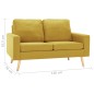 vidaXL Set Divani 2 pz in Tessuto Giallo vidaXL Set Divani 2 pz in Tessuto Giallo