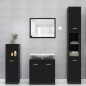 vidaXL Set Mobili da Bagno 4 pz Nero in Truciolato vidaXL Set Mobili da Bagno 4 pz Nero in Truciolato