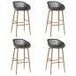 vidaXL Set da Bar 5 pz Nero e Grigio vidaXL Set da Bar 5 pz Nero e Grigio