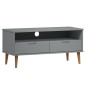 Mobile TV MOLDE Grigia 106x40x49 cm in Legno Massello di Pino Mobile TV MOLDE Grigia 106x40x49 cm in Legno Massello di Pino