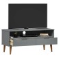 Mobile TV MOLDE Grigia 106x40x49 cm in Legno Massello di Pino Mobile TV MOLDE Grigia 106x40x49 cm in Legno Massello di Pino