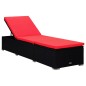 vidaXL Lettini Prendisole con Tavolino 3 pz in Polyrattan Nero vidaXL Lettini Prendisole con Tavolino 3 pz in Polyrattan Nero