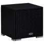 vidaXL Lettini Prendisole con Tavolino 3 pz in Polyrattan Nero vidaXL Lettini Prendisole con Tavolino 3 pz in Polyrattan Nero