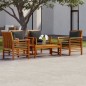 vidaXL Set Salotto da Giardino 5 pz con Cuscini Legno Massello Acacia