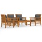 vidaXL Set Salotto da Giardino 5 pz con Cuscini Legno Massello Acacia