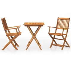 vidaXL Set da Pranzo da Giardino 3 pz Pieghevole in Massello di Acacia