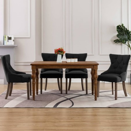 vidaXL Sedie da Pranzo 4 pz Nere in Tessuto