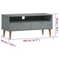 Mobile TV MOLDE Grigia 106x40x49 cm in Legno Massello di Pino Mobile TV MOLDE Grigia 106x40x49 cm in Legno Massello di Pino