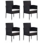 vidaXL Set Mobili da Pranzo per Giardino 5 pz in Polyrattan Nero vidaXL Set Mobili da Pranzo per Giardino 5 pz in Polyrattan Nero