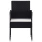 vidaXL Set Mobili da Pranzo per Giardino 5 pz in Polyrattan Nero vidaXL Set Mobili da Pranzo per Giardino 5 pz in Polyrattan Nero