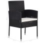 vidaXL Set Mobili da Pranzo per Giardino 5 pz in Polyrattan Nero vidaXL Set Mobili da Pranzo per Giardino 5 pz in Polyrattan Nero