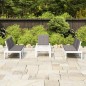 vidaXL Set Divani da Giardino con Cuscini 4 pz in Plastica Bianco