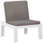 vidaXL Set Divani da Giardino con Cuscini 4 pz in Plastica Bianco