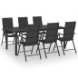 vidaXL Set da Pranzo da Giardino 7 pz Nero vidaXL Set da Pranzo da Giardino 7 pz Nero