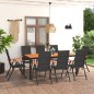 vidaXL Set da Pranzo da Giardino 9 pz Nero e Marrone vidaXL Set da Pranzo da Giardino 9 pz Nero e Marrone