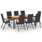 vidaXL Set da Pranzo da Giardino 9 pz Nero e Marrone vidaXL Set da Pranzo da Giardino 9 pz Nero e Marrone