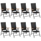 vidaXL Set da Pranzo da Giardino 9 pz Nero e Marrone vidaXL Set da Pranzo da Giardino 9 pz Nero e Marrone