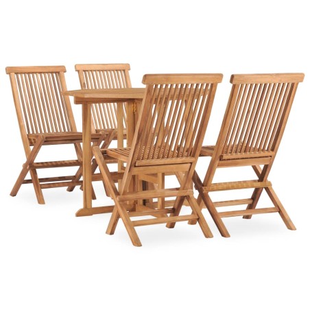 vidaXL Set da Pranzo da Giardino 5 pz Pieghevole in Massello di Teak